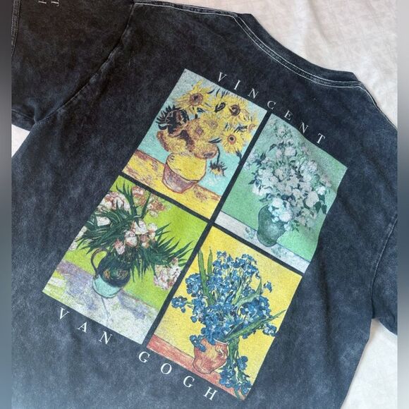 Isaac Morris IML Vincent Van Gogh gray tshirt cut off size S - Picture 4 of 7